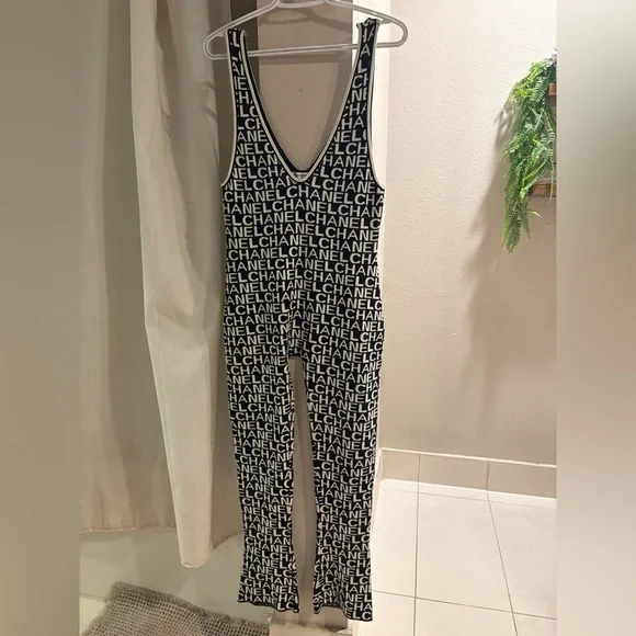 Chanel Monogram Black and White Jumpsuit - Picture 1 of 5